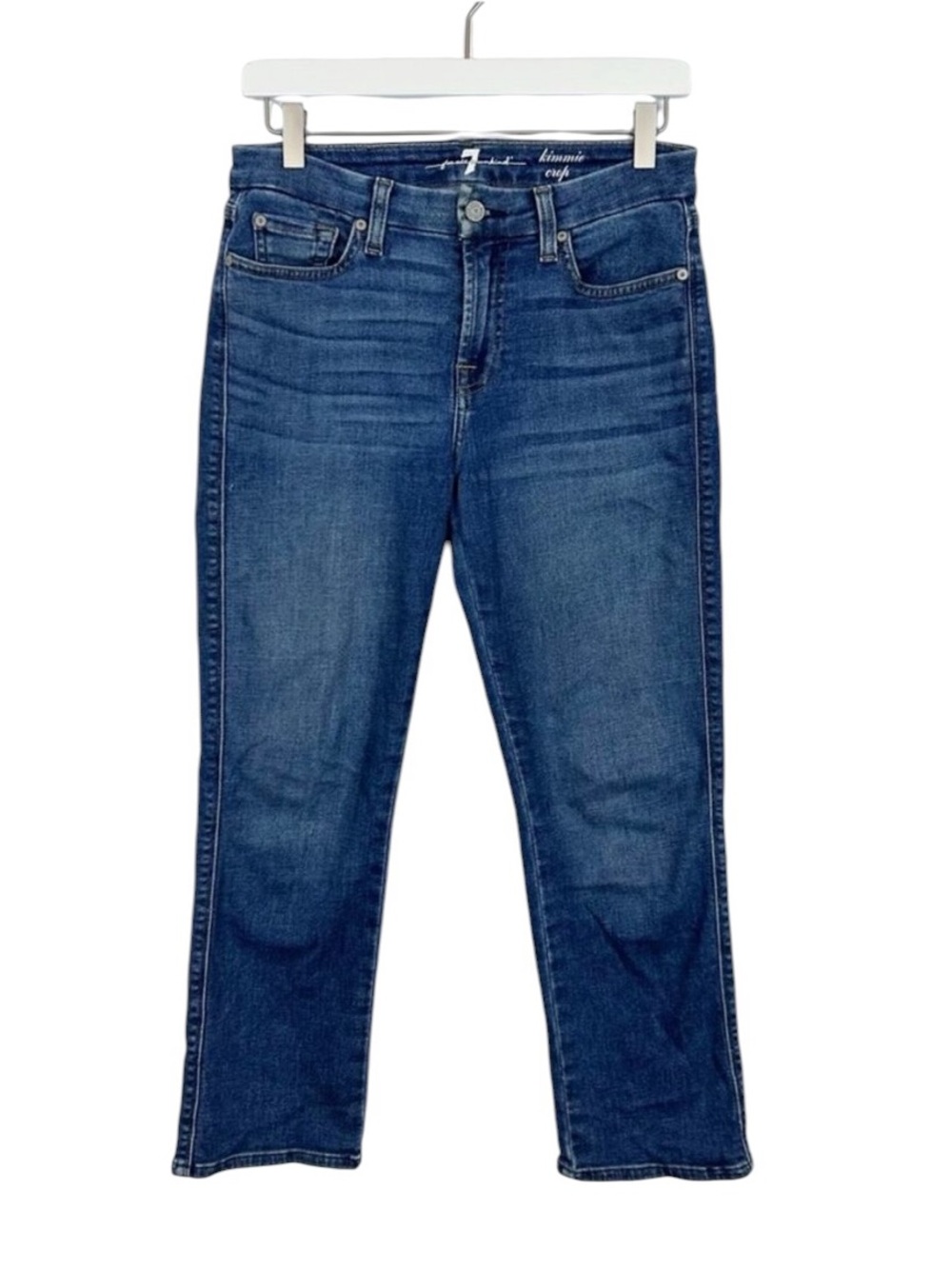 7 For All Mankind Kimmie Crop Jeans Size 28 Medium Wash